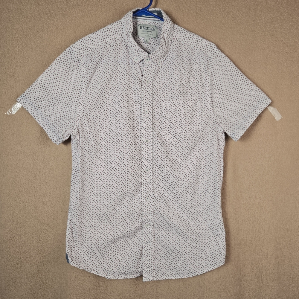 Heritage Report Collection Men's Short Sleeve Shirt, Size M,  Coral Pink